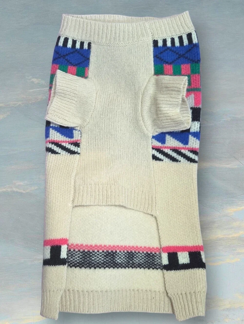 WARE OF THE DOG Fairisle Merino Wool Dog Sweater Size 3 - 15